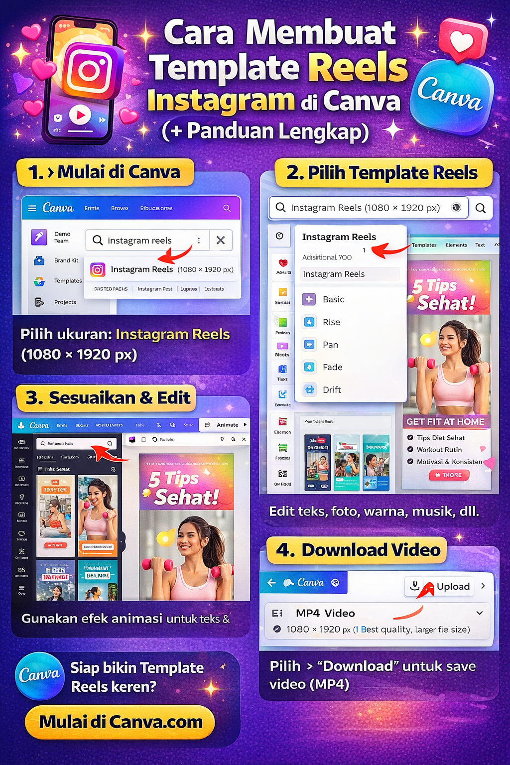 Tutorial Membuat Template Reels Instagram di Canva (Lengkap & Mudah)