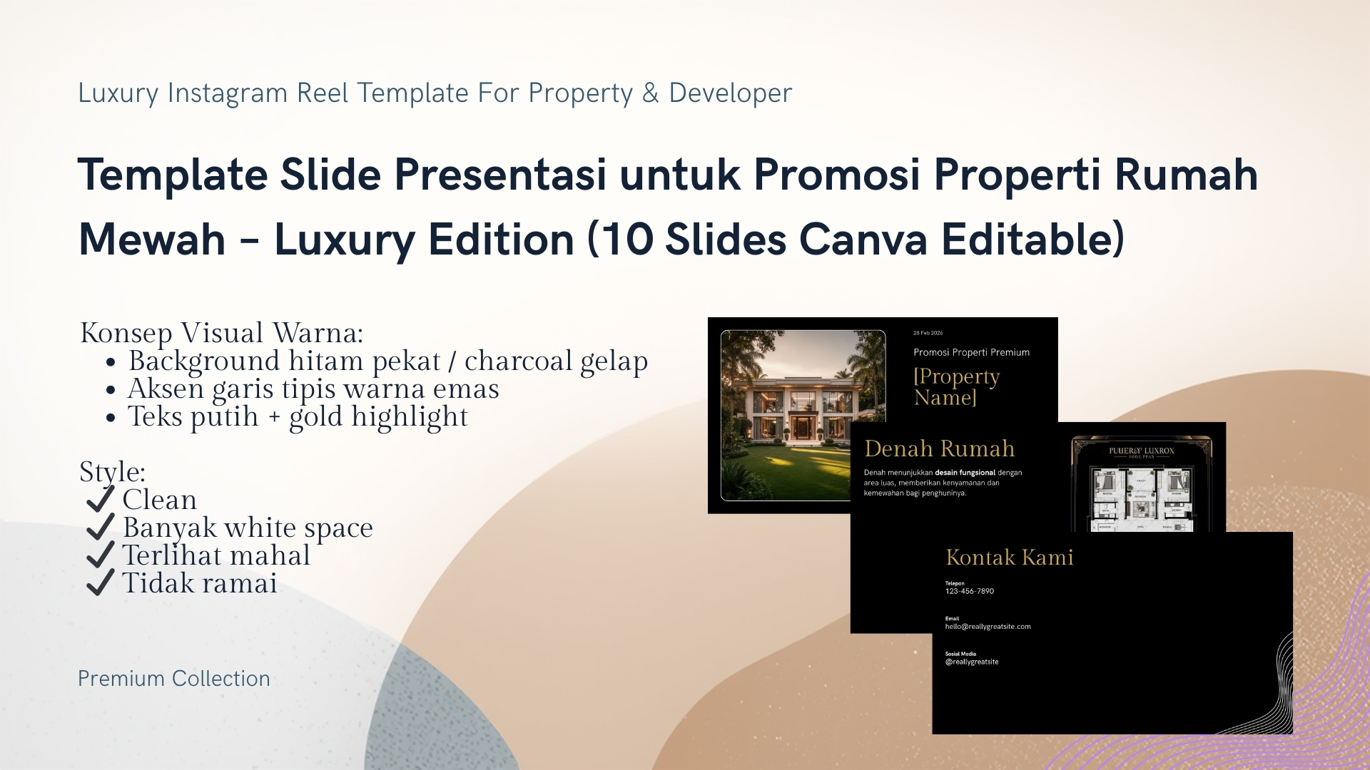 🏡 Template Slide Presentasi untuk Promosi Properti Rumah Mewah – Luxury Edition (10 Slides Canva Editable)