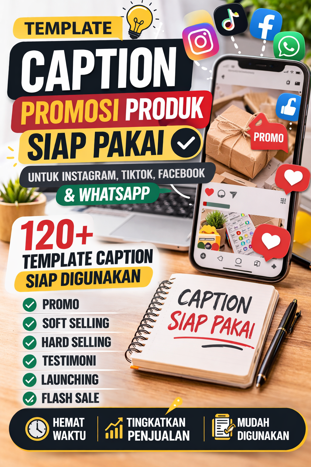 Template Caption Promosi Produk Siap Pakai  (Untuk Instagram, TikTok, Facebook & WhatsApp)