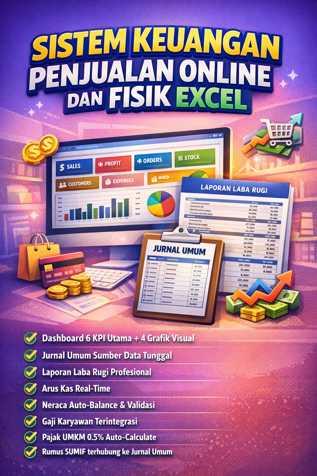 SISTEM KEUANGAN PENJUALAN ONLINE DAN FISIK EXCEL