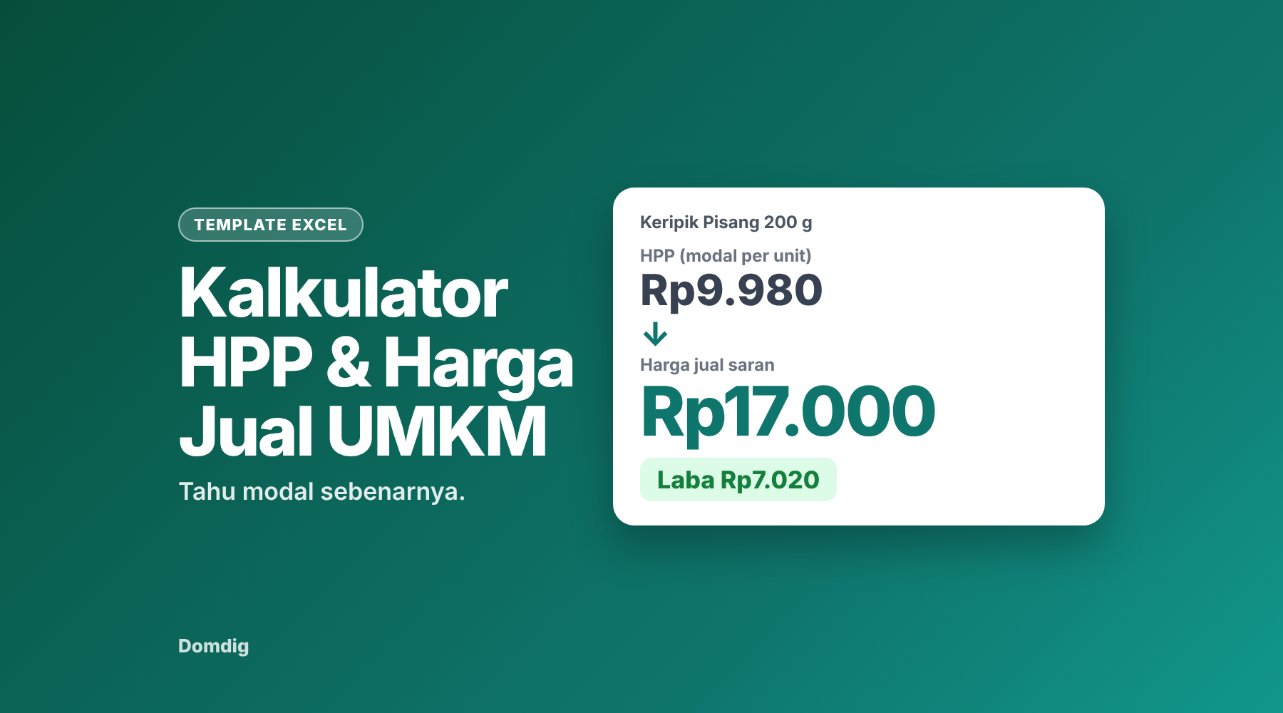 Kalkulator HPP & Harga Jual UMKM (Excel)