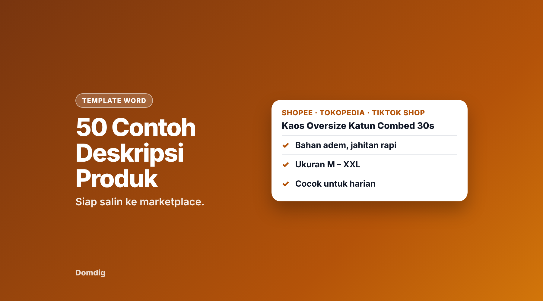 Template Deskripsi Produk Marketplace (Word): 50 Contoh Siap Salin